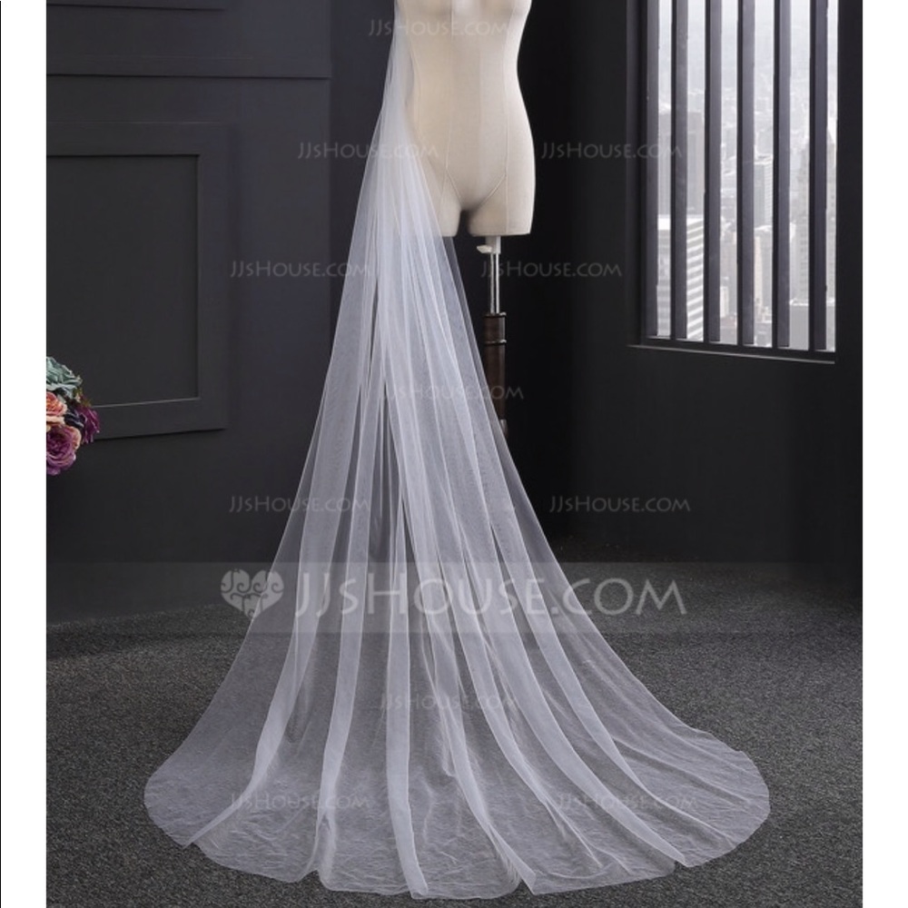 One-tier Cut Edge Cathedral Bridal Veil